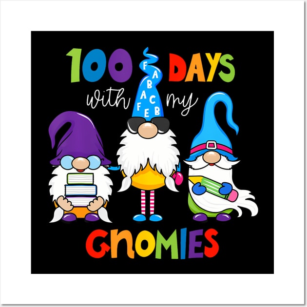 100 Days With My Gnomies 100th Day Of School Boys Girls Wall Art by deptrai0023